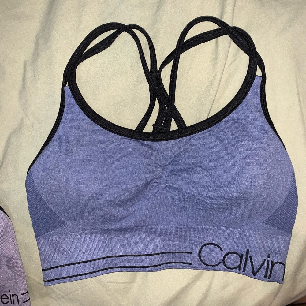 calvin klein sports bra periwinkle small brand new